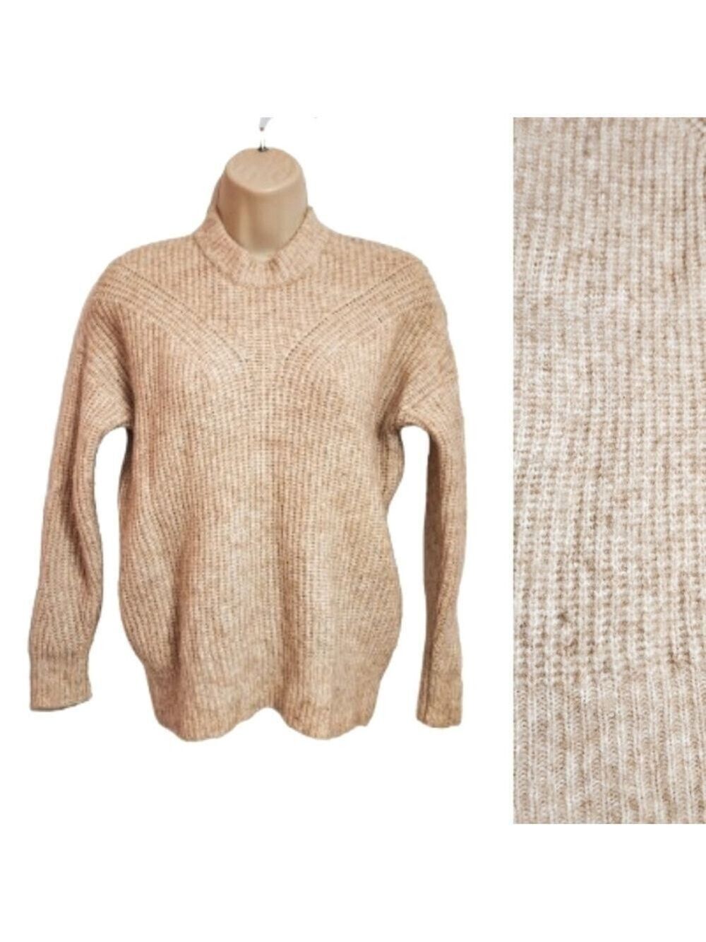 Madewell Tan Ribbed Wool Blend Sweater XXS